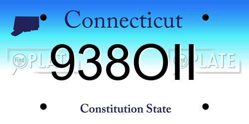 938OII Connecticut License Plate