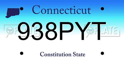 938PYT Connecticut License Plate