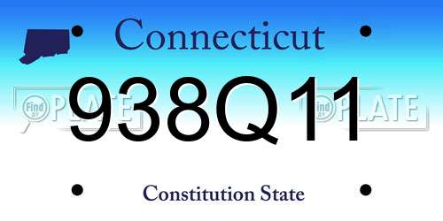 938Q11 Connecticut License Plate