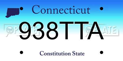 938TTA Connecticut License Plate