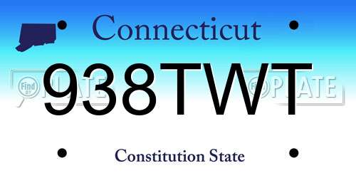 938TWT Connecticut License Plate