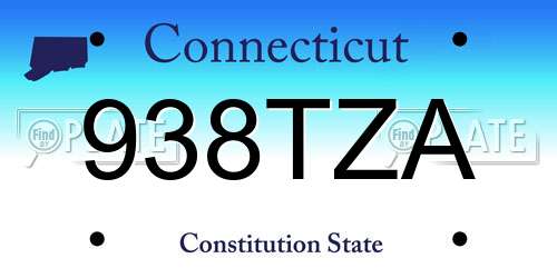 938TZA Connecticut License Plate