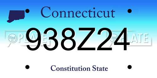 938Z24 Connecticut License Plate