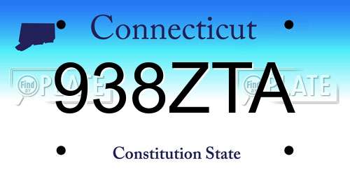 938ZTA Connecticut License Plate