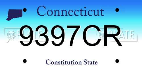 9397CR Connecticut License Plate