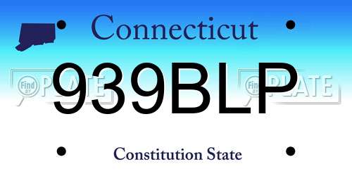 939BLP Connecticut License Plate