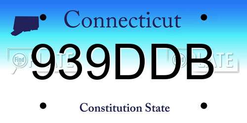 939DDB Connecticut License Plate