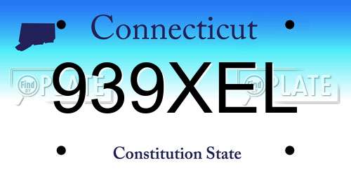 939XEL Connecticut License Plate