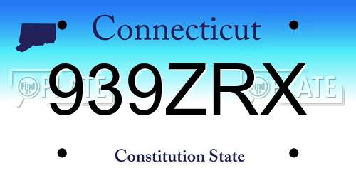 939ZRX Connecticut License Plate