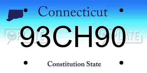 93CH90 Connecticut License Plate
