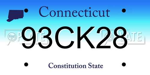 93CK28 Connecticut License Plate