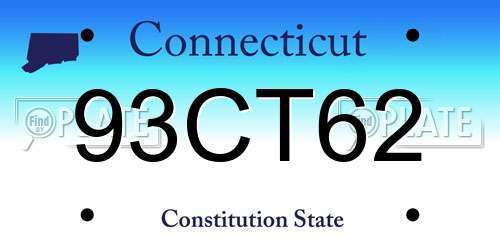 93CT62 Connecticut License Plate