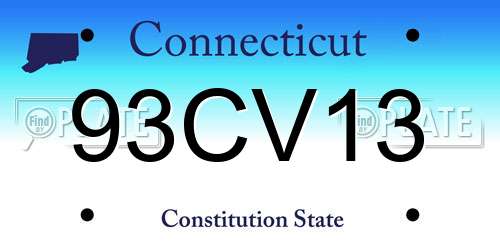 93CV13 Connecticut License Plate