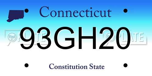93GH20 Connecticut License Plate