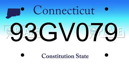 93GV079 Connecticut License Plate