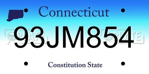 93JM854 Connecticut License Plate