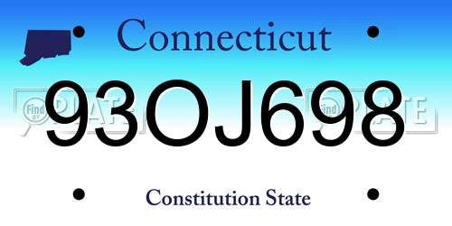 93OJ698 Connecticut License Plate