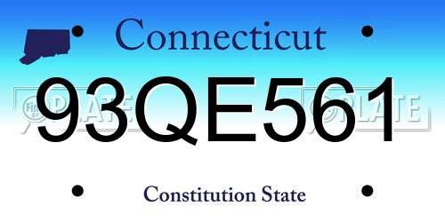 93QE561 Connecticut License Plate