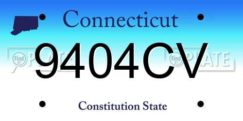 9404CV Connecticut License Plate