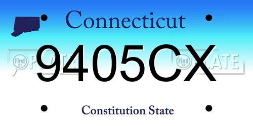 9405CX Connecticut License Plate