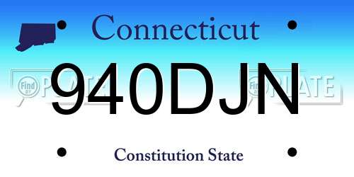 940DJN Connecticut License Plate