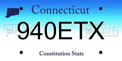 940ETX Connecticut License Plate