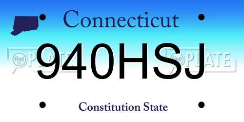 940HSJ Connecticut License Plate