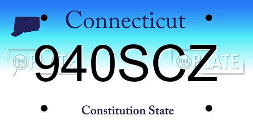 940SCZ Connecticut License Plate