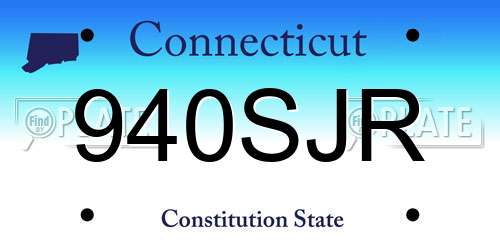 940SJR Connecticut License Plate