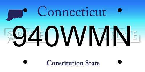 940WMN Connecticut License Plate