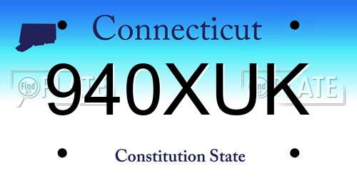 940XUK Connecticut License Plate
