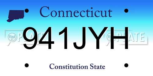 941JYH Connecticut License Plate