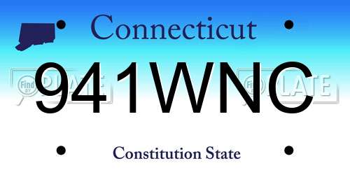 941WNC Connecticut License Plate