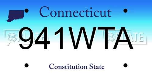 941WTA Connecticut License Plate
