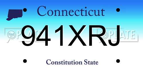 941XRJ Connecticut License Plate