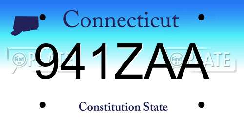 941ZAA Connecticut License Plate
