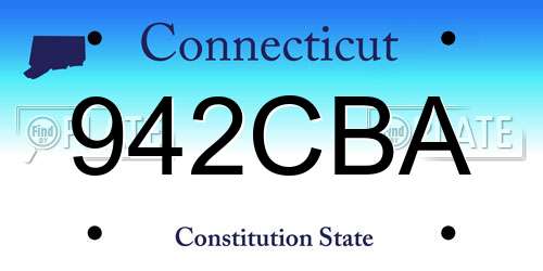 942CBA Connecticut License Plate