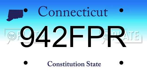 942FPR Connecticut License Plate