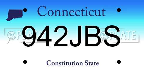 942JBS Connecticut License Plate
