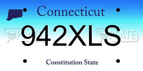 942XLS Connecticut License Plate