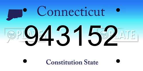 943152 Connecticut License Plate
