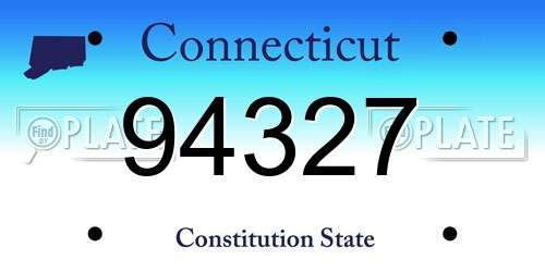 94327 Connecticut License Plate