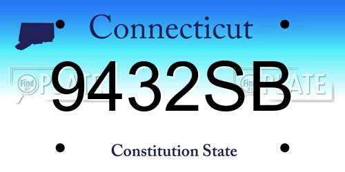 9432SB Connecticut License Plate