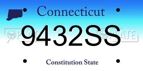9432SS Connecticut License Plate