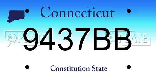 9437BB Connecticut License Plate