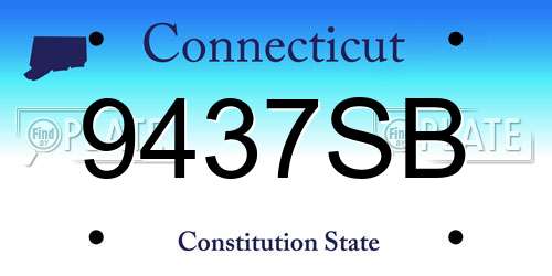 9437SB Connecticut License Plate
