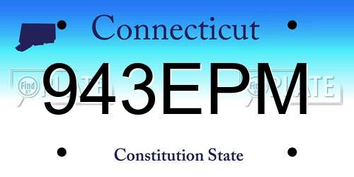 943EPM Connecticut License Plate