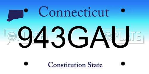 943GAU Connecticut License Plate