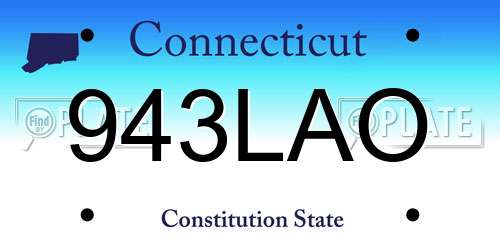 943LAO Connecticut License Plate