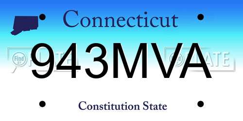 943MVA Connecticut License Plate